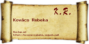 Kovács Rebeka névjegykártya